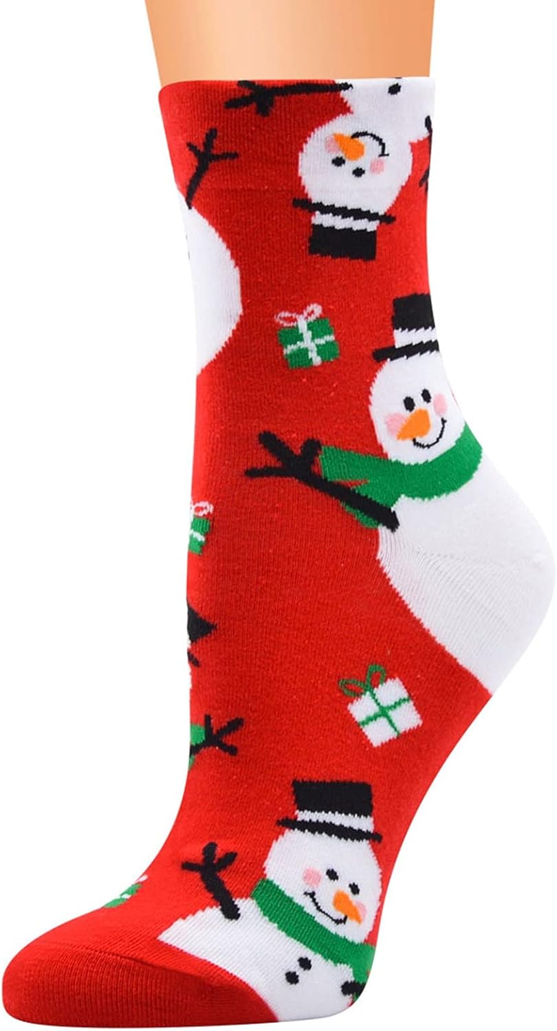 Weihnachtssocken mit Weihnachtsmann-Motiv aus Baumwolle für Frauen