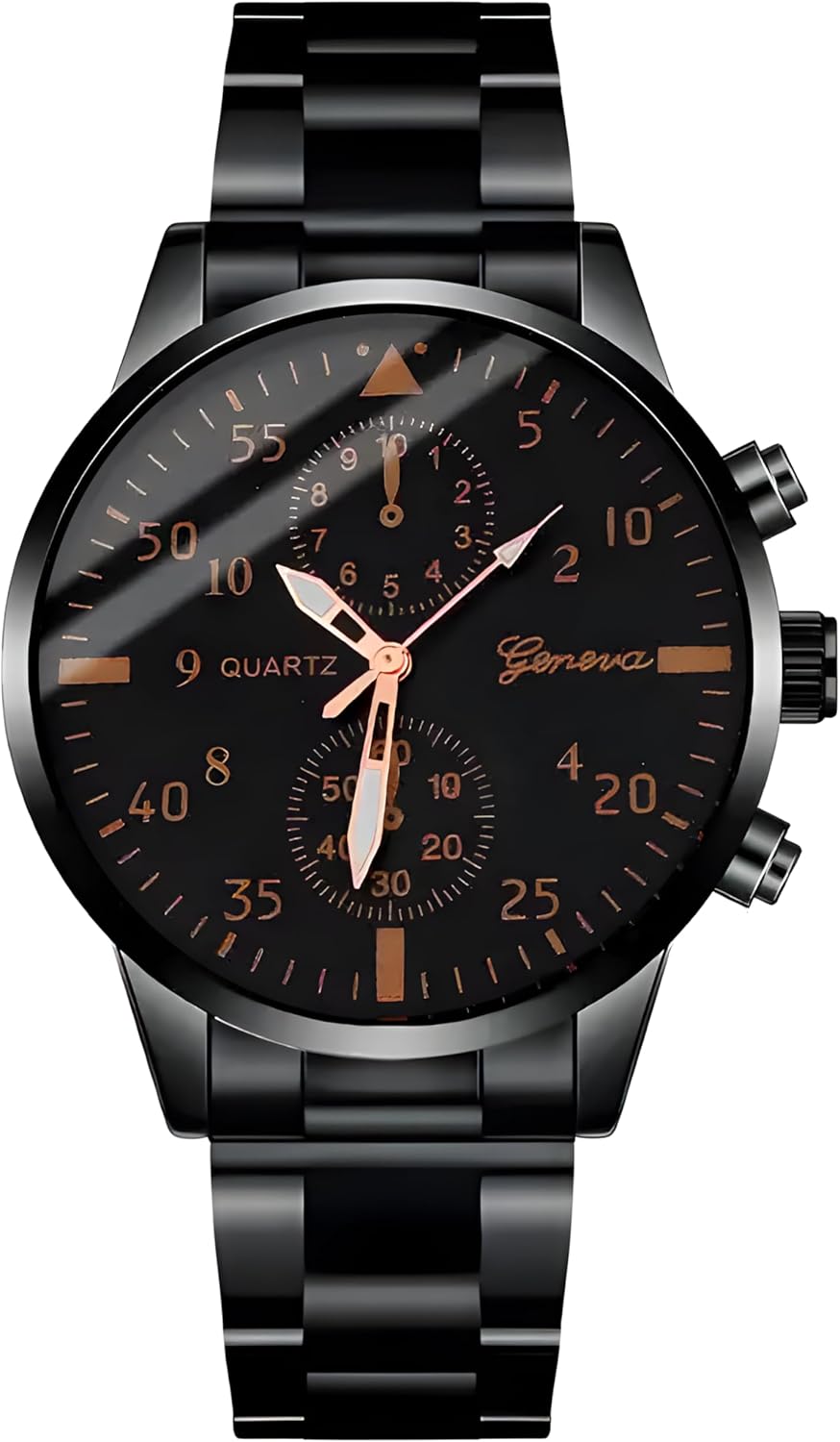 Schwarze Minimalistische Herren-Armbanduhr aus Edelstahl für Paare
