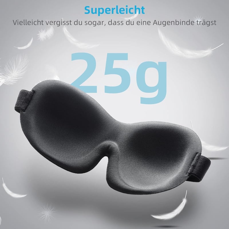 Trilancer 3D Schlafmaske aus Memory Schaum mit Ohrstöpseln