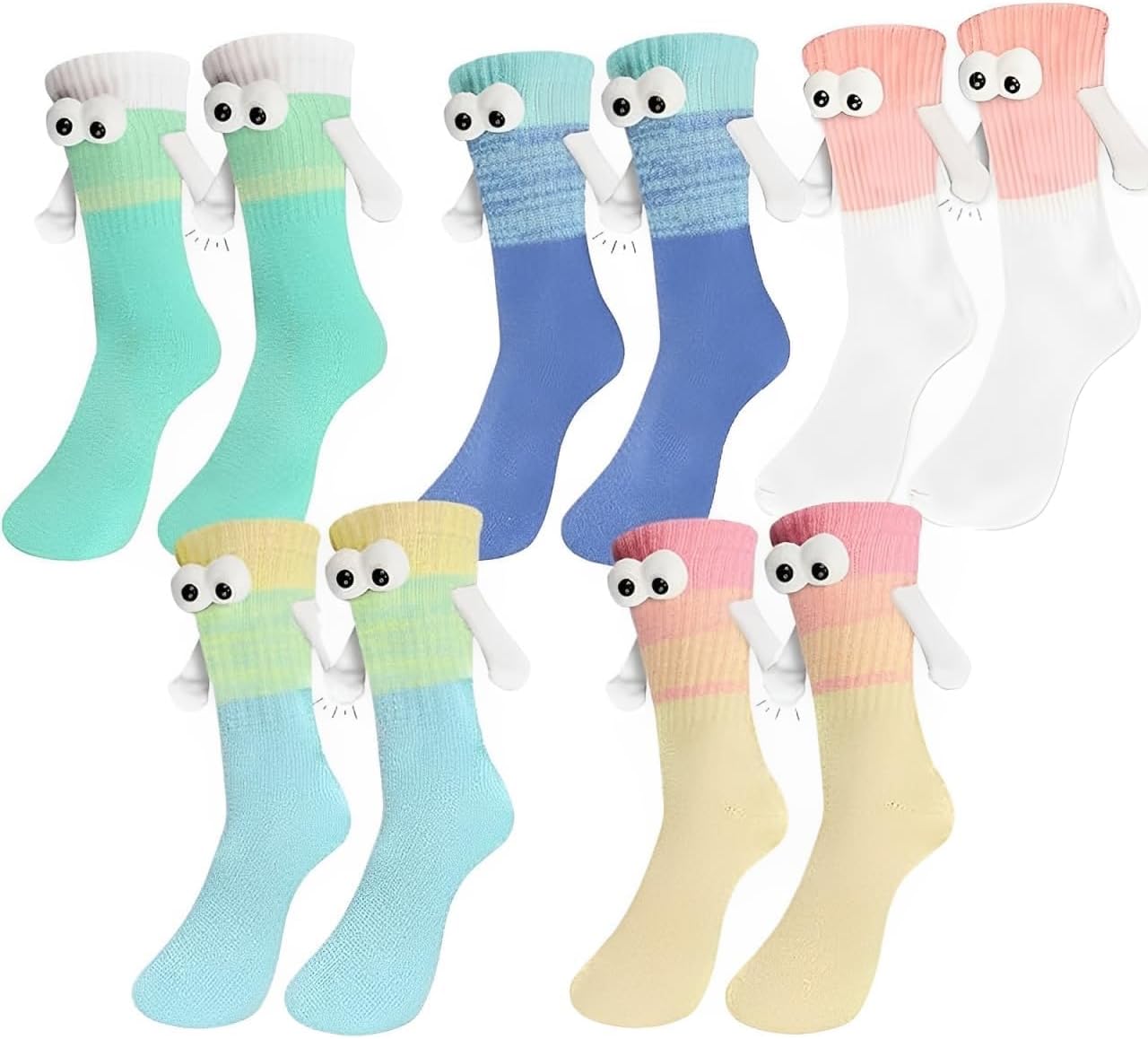 Trendige Socken mit magnetischen Händen - 5 Paar für Frauen und Männer