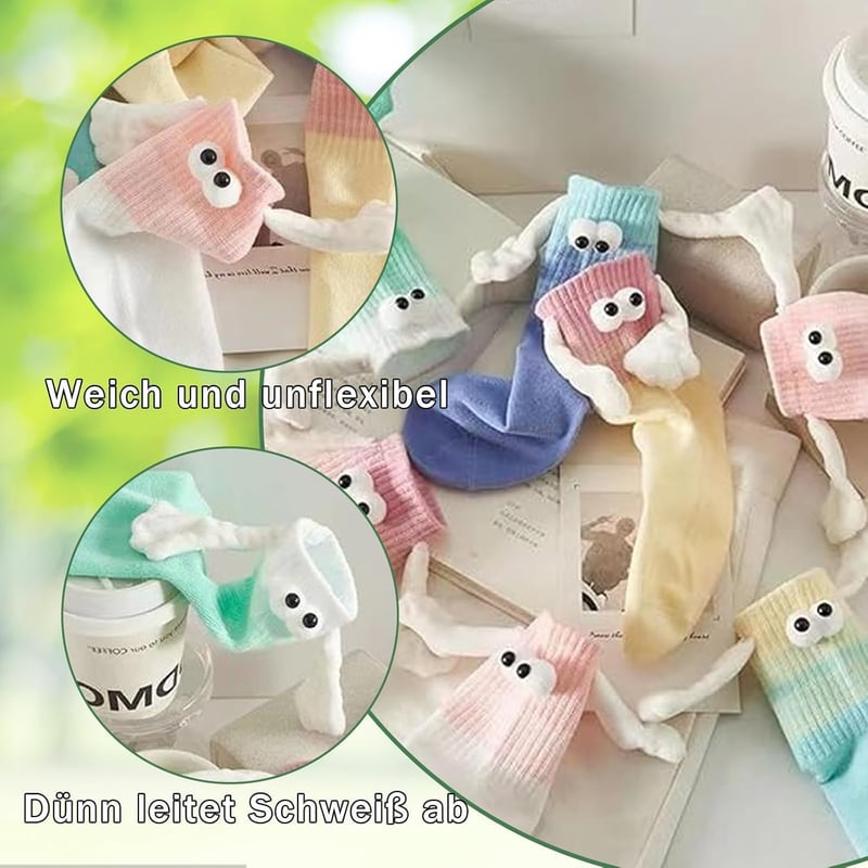 Trendige Socken mit magnetischen Händen - 5 Paar für Frauen und Männer