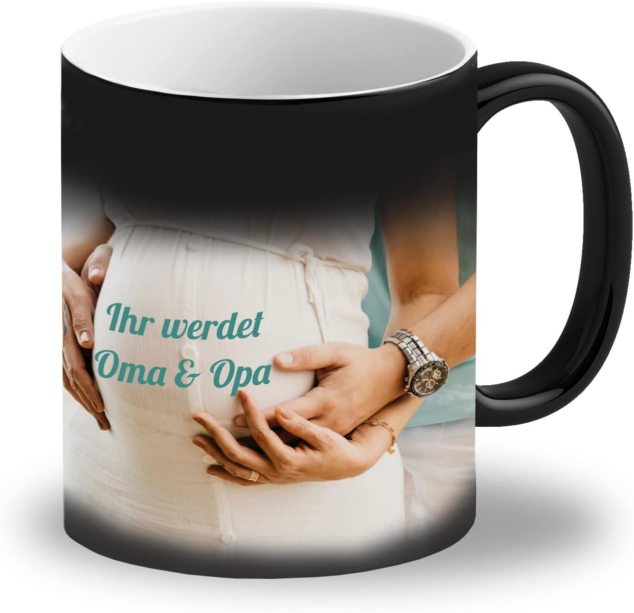 Personalisierte Farbwechseltasse mit Foto und Text – 325ml Keramik