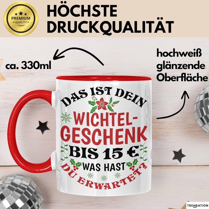Wichtelgeschenk Tasse für Frauen – bis 15€ (Rot)