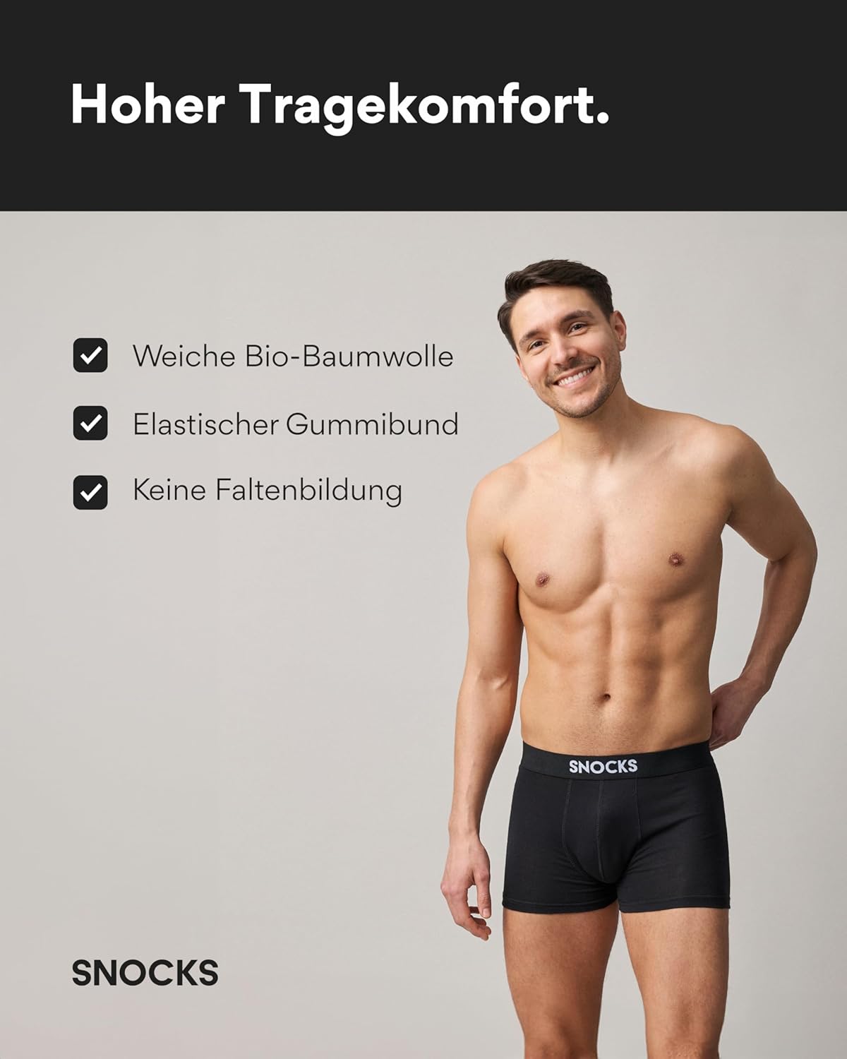 Bio Baumwoll Boxershorts für Herren im 6er Pack ohne Gummibund