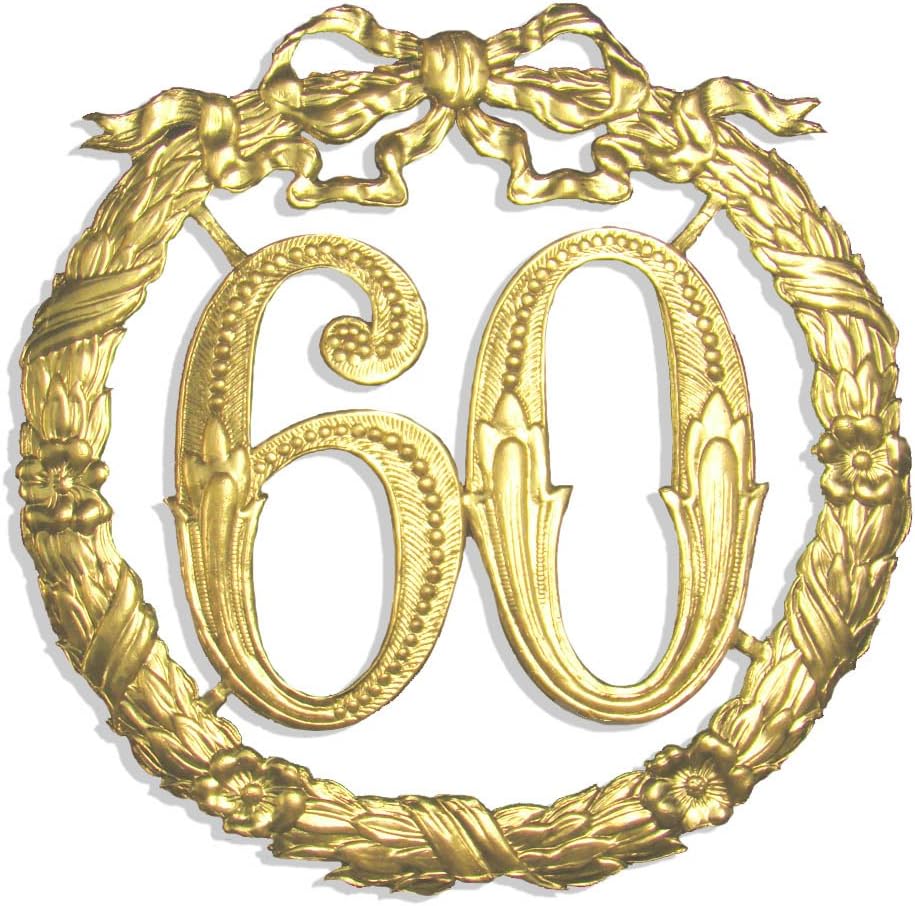 60. Jubiläums-Kranz, Ø 24 cm, goldfarben