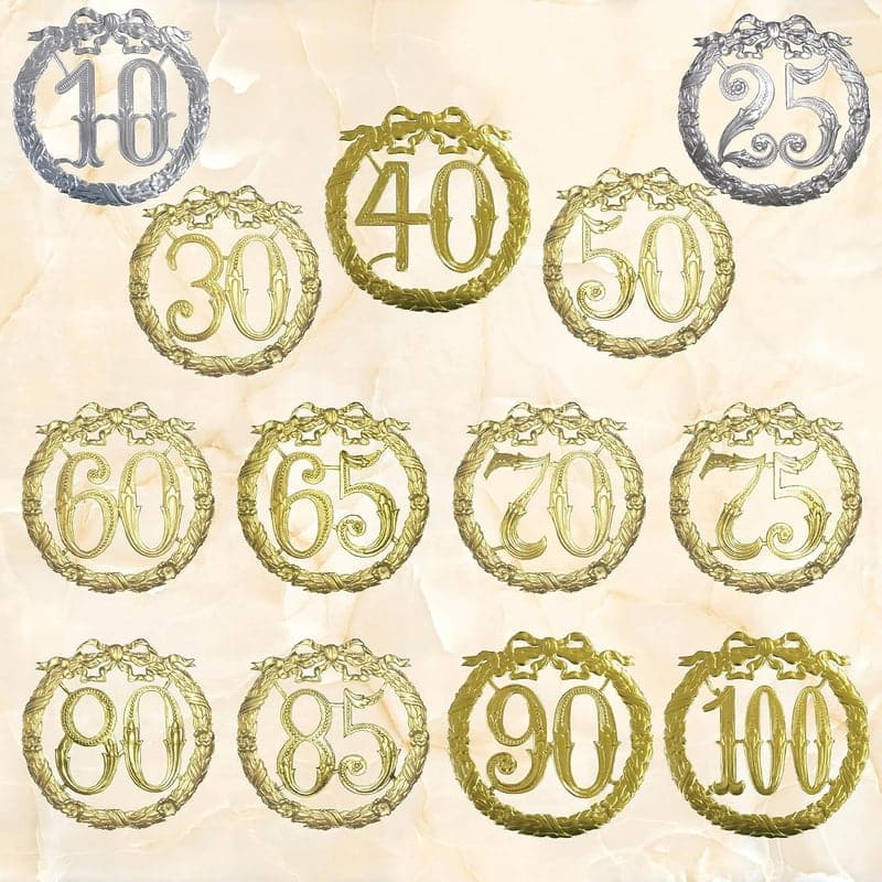 60. Jubiläums-Kranz, Ø 24 cm, goldfarben