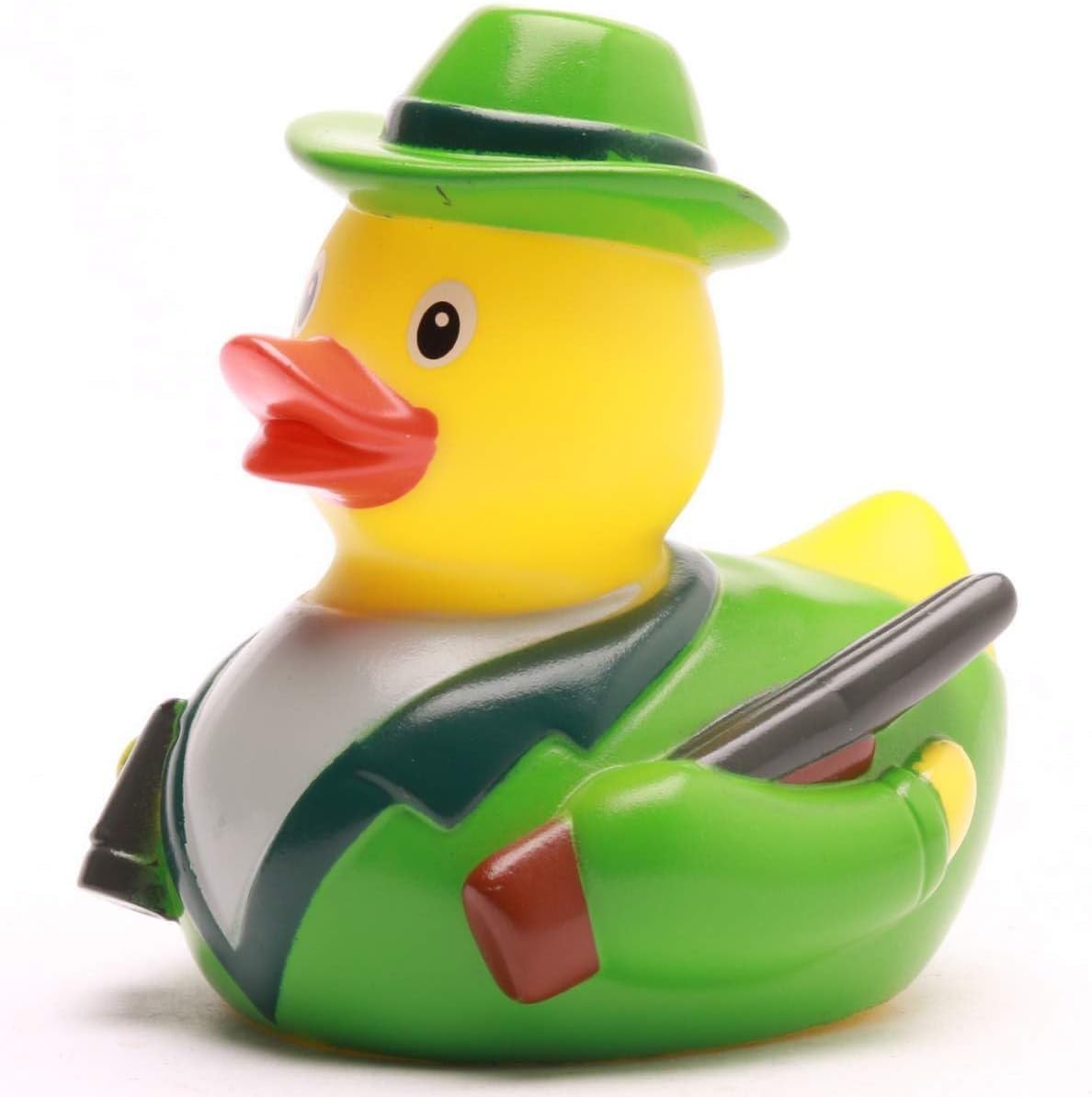Jagd-Quietscheente mit Gewehr und Zubehör – Geschenk für Jäger