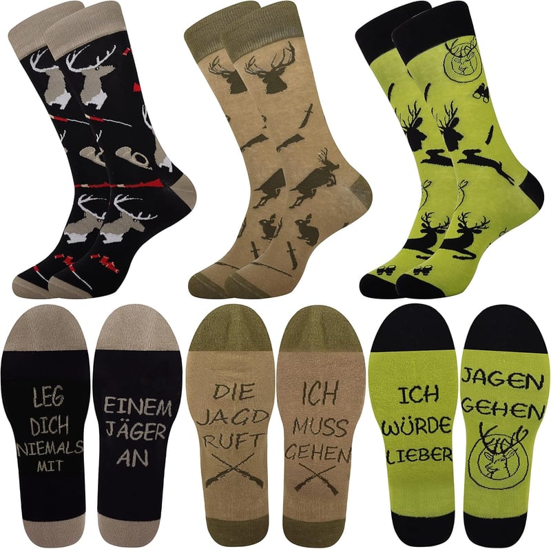 Baumwoll-Socken für Herren mit Spruch, Wadenlang, Größe 43-46