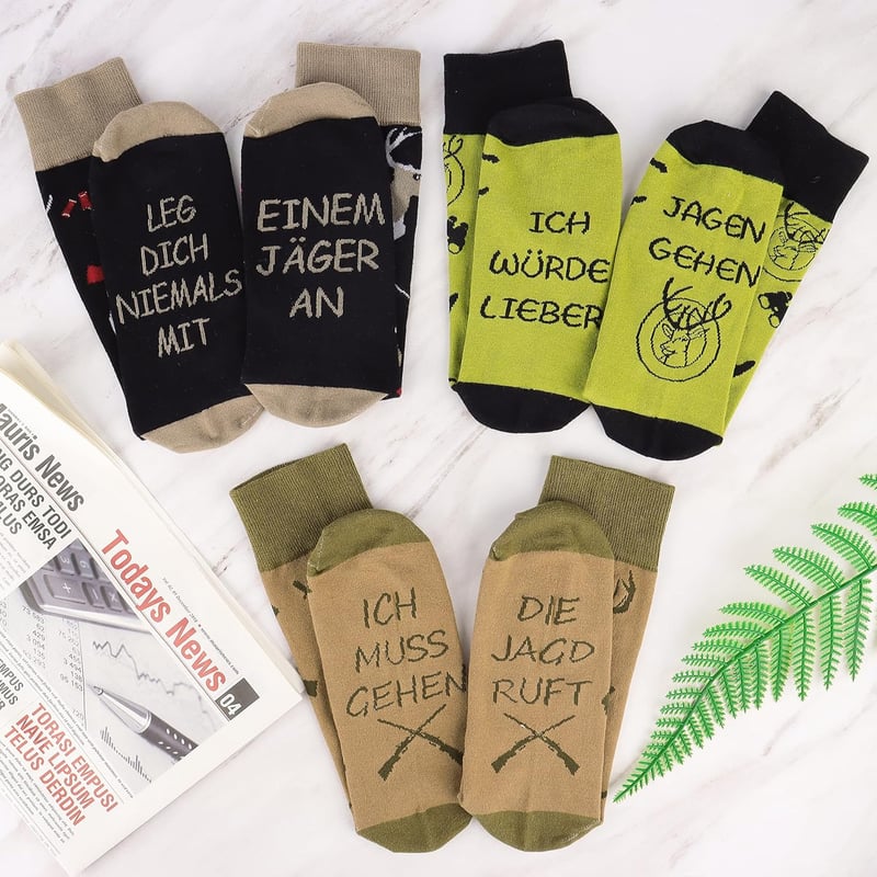 Baumwoll-Socken für Herren mit Spruch, Wadenlang, Größe 43-46