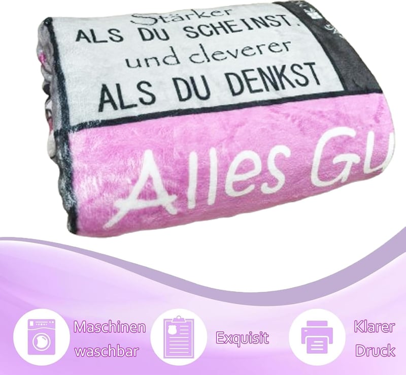 Deko-Decke zum 60. Geburtstag für Frauen, 150x130 cm, warm und gemütlich