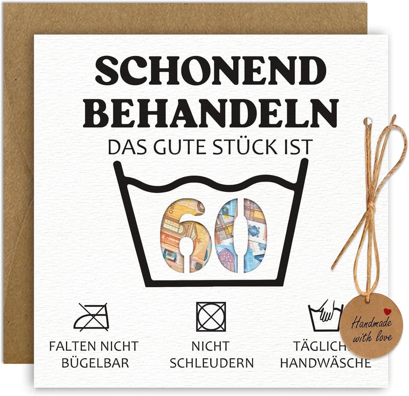 Geldgeschenke Verpackung 60. Geburtstag für Paare mit Umschlägen