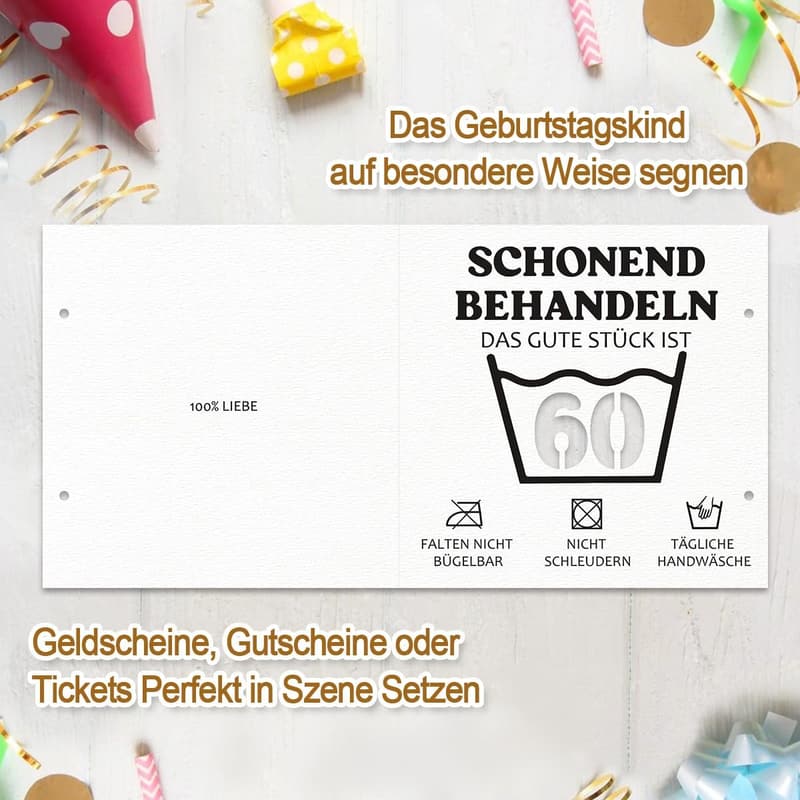 Geldgeschenke Verpackung 60. Geburtstag für Paare mit Umschlägen