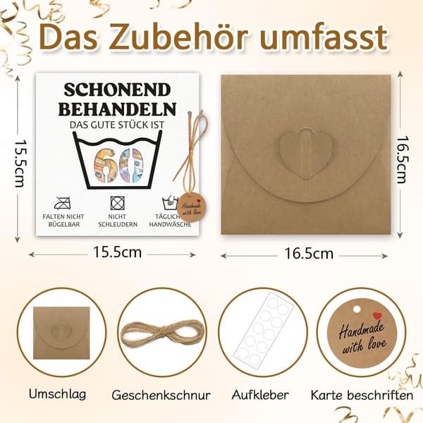 Geldgeschenke Verpackung 60. Geburtstag für Paare mit Umschlägen