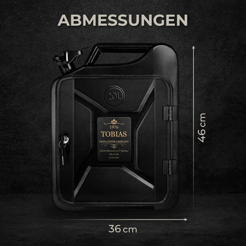 Personalisierte mobile Bar im Kanister-Design für Männer