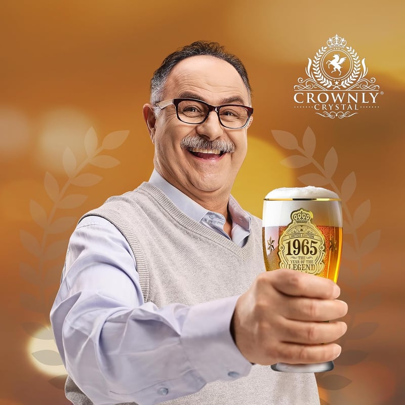 Graviertes Bierglas 570 ml – Personalisiertes Geschenk zum 60. Geburtstag für Männer