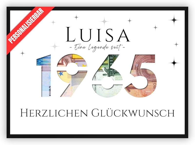Personalisierbares Geldgeschenk zum 60. Geburtstag für alle