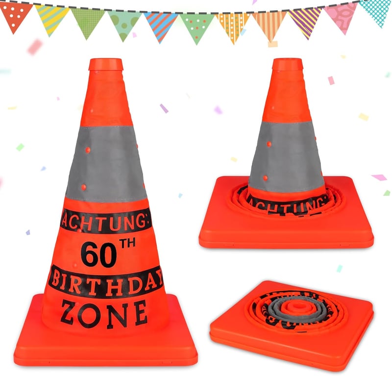 60. Geburtstag Geschenk für Männer – Lustige Sicherheitskegel Deko
