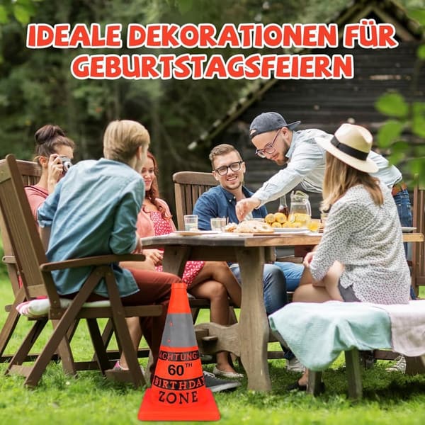 60. Geburtstag Geschenk für Männer – Lustige Sicherheitskegel Deko