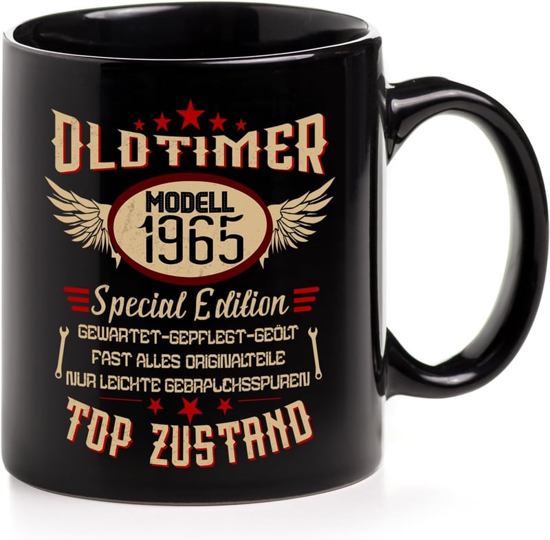 Geschenk-Kaffeetasse 1965 für Männer zum 60. Geburtstag, 350 ml