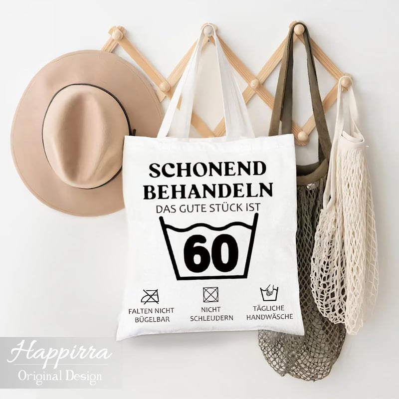 Baumwollbeutel zum 60. Geburtstag für Frauen - Lustiges Geschenk