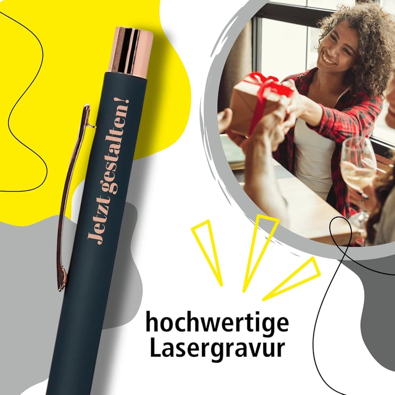 Personalisierter Kugelschreiber mit Gravur aus Aluminium in Geschenkbox
