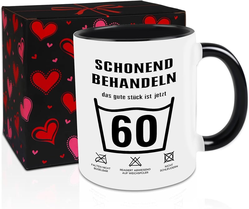 Personalisierte Kaffeetasse zum 60. Geburtstag für Männer und Frauen