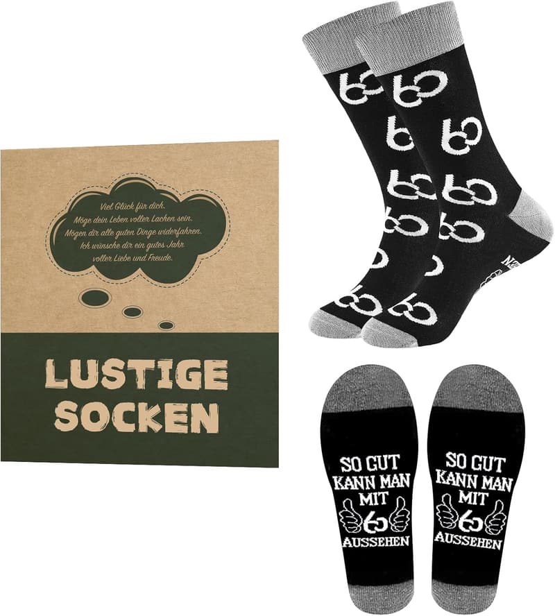 Lustige Baumwollsocken für Männer im großen Format zum Geburtstag