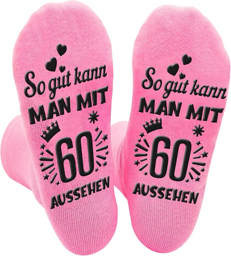 Lustige rosa Socken für Frauen zum Geburtstag
