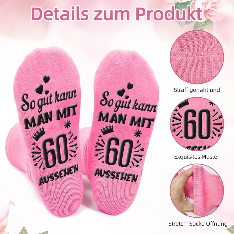 Lustige rosa Socken für Frauen zum Geburtstag