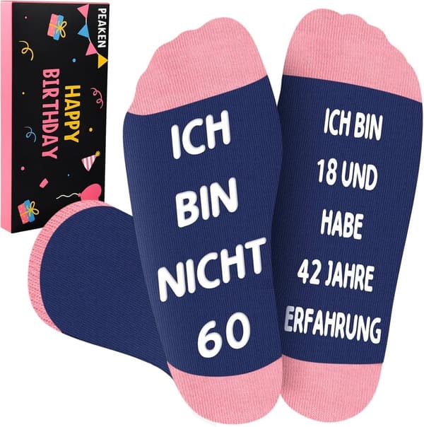 Lustige Socken zum Geburtstag für Frauen – Geschenkidee 30-60 Jahre