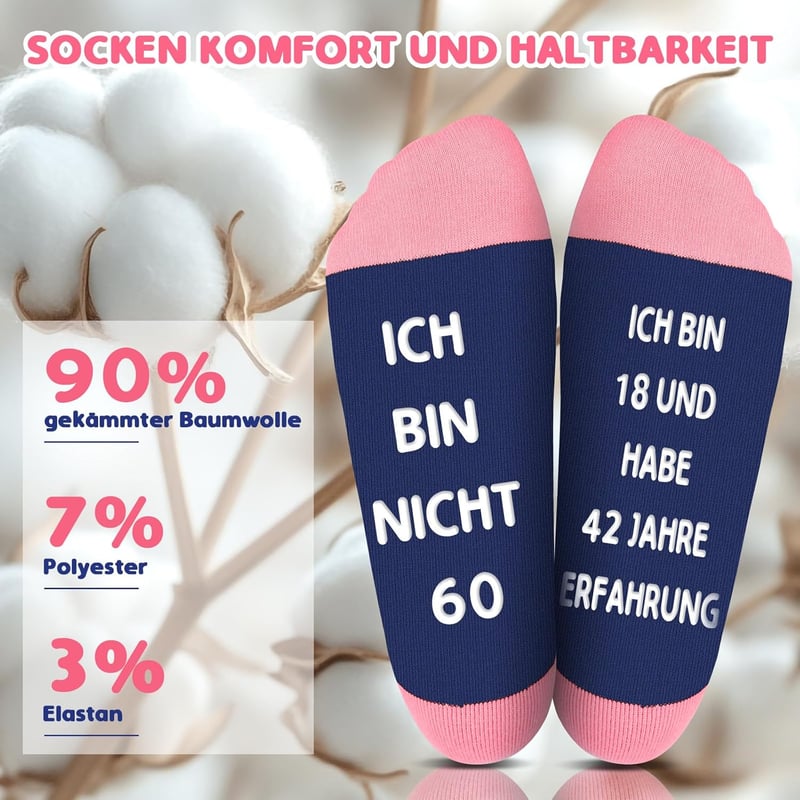 Lustige Socken zum Geburtstag für Frauen – Geschenkidee 30-60 Jahre