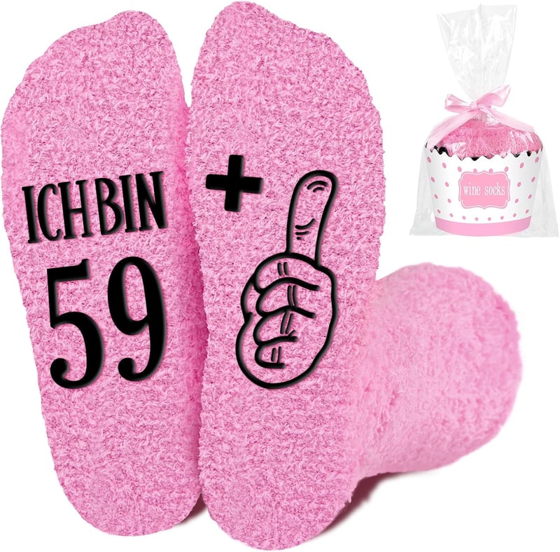 Flauschige Geburtstags-Socken für Frauen – Lustiges Geschenk zum 30./40./50./60. Geburtstag