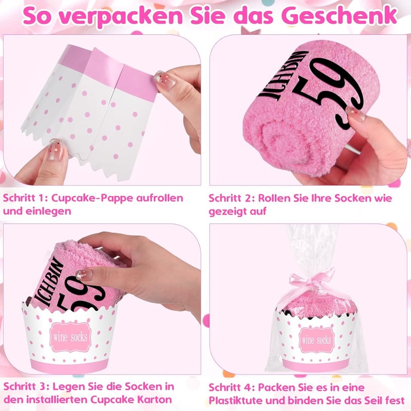 Flauschige Geburtstags-Socken für Frauen – Lustiges Geschenk zum 30./40./50./60. Geburtstag