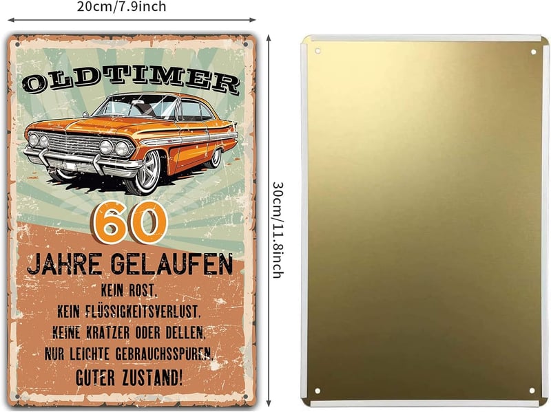 Vintage Metallschild 30. Geburtstag für Männer - lustige Geschenkidee