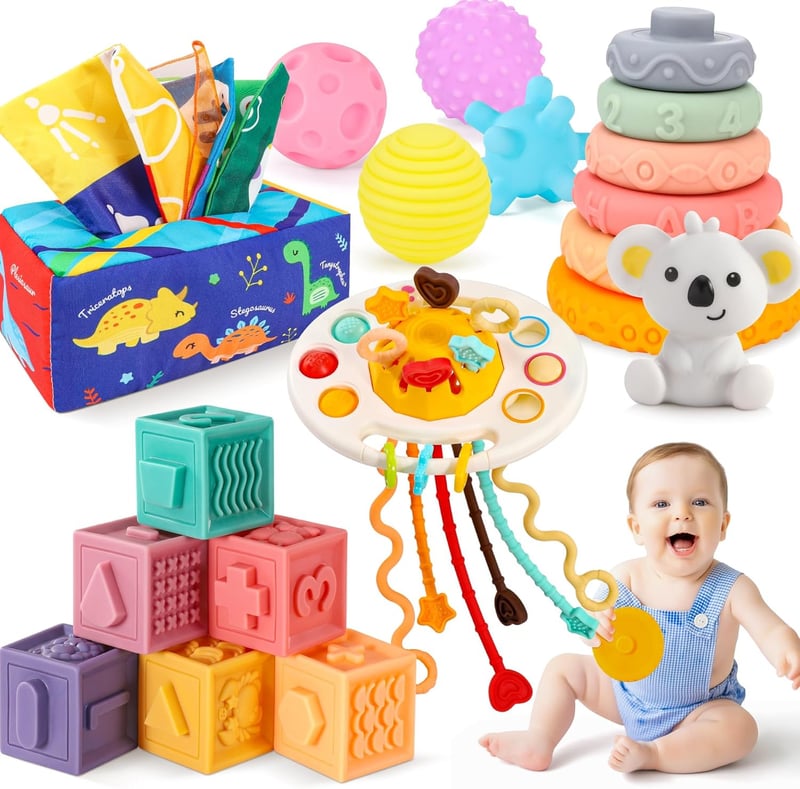 Montessori Spielzeugset für Babys ab 6 Monaten – 5 Teile, Motorikförderung