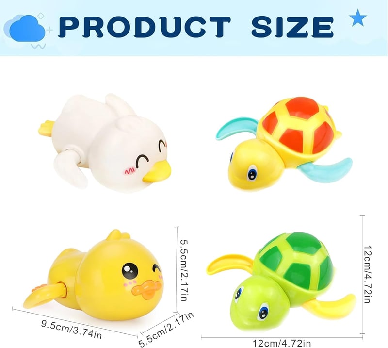 Badespielzeug für Babys ab 6 Monaten – 4-teiliges Set mit kleinen Tieren
