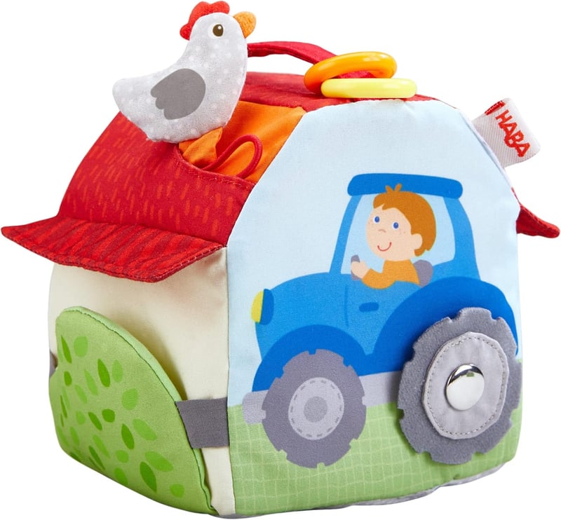 Multifunktionsspielzeug Spielwürfel Bauernhof für Babys ab 6 Monaten