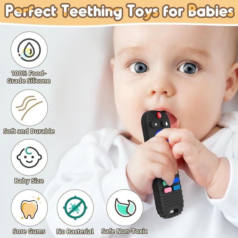 Personalisierter Beißring aus Silikon für Babys (0-12 Monate)