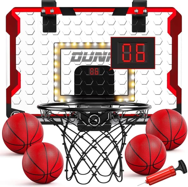LED Mini-Basketballkorb für Kinder mit Anzeigetafel und 4 Bällen