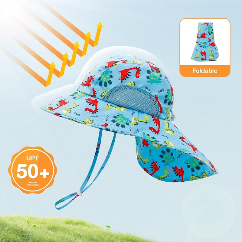 Baby Sonnenhut mit Nackenschutz für Kleinkinder, geeignet für 6 Monate bis 6 Jahre