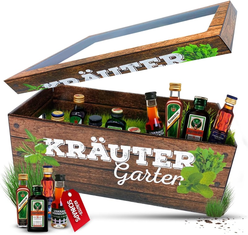 Kräutergarten-Set für Männer | 8 Kräuterliköre Geschenkidee