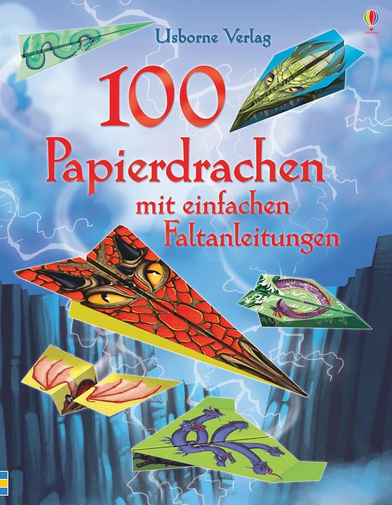 100 Papierdrachen mit Faltanleitungen und Motivbögen zum Heraustrennen