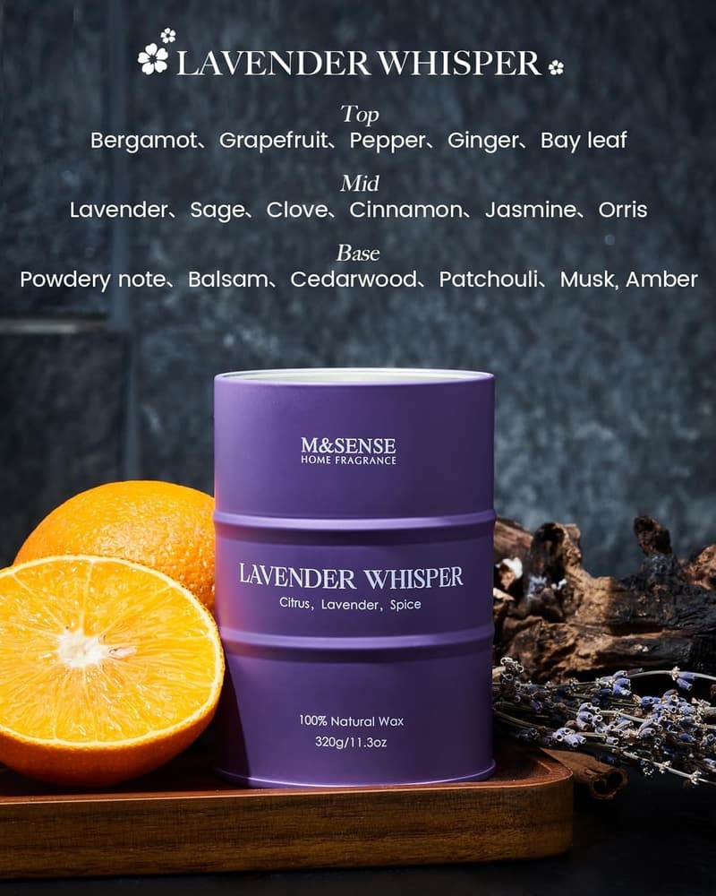 Lavendel Duftkerze 320g – Aromatherapie für Stressabbau und Entspannung