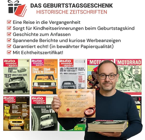 Personalisierte historische Zeitschrift 1955 für Männer zum 70. Geburtstag
