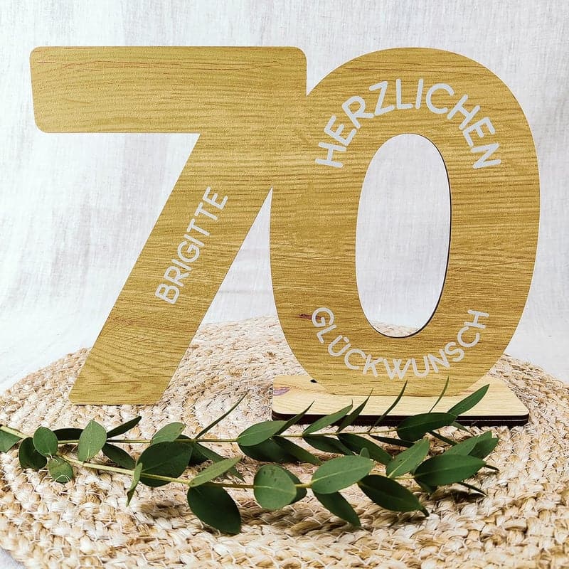 Personalisierbares Gästebuch zur Tischdeko für den 70. Geburtstag