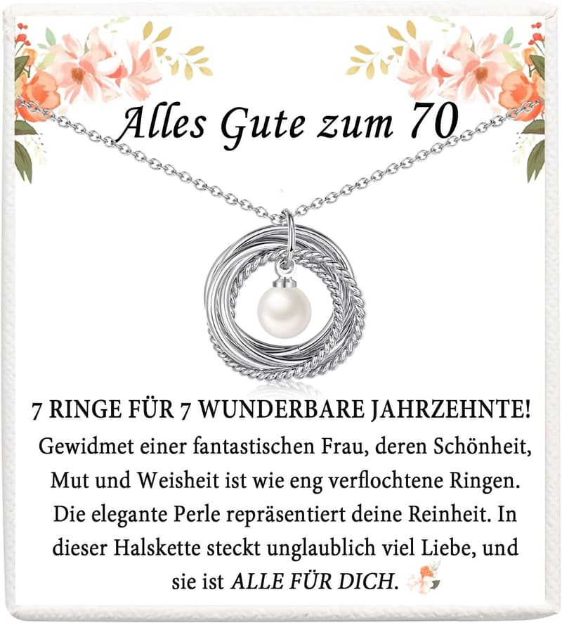 Perlenhalskette zum Geburtstag für Frauen - Geschenk für Mama, Schwester, Freundin