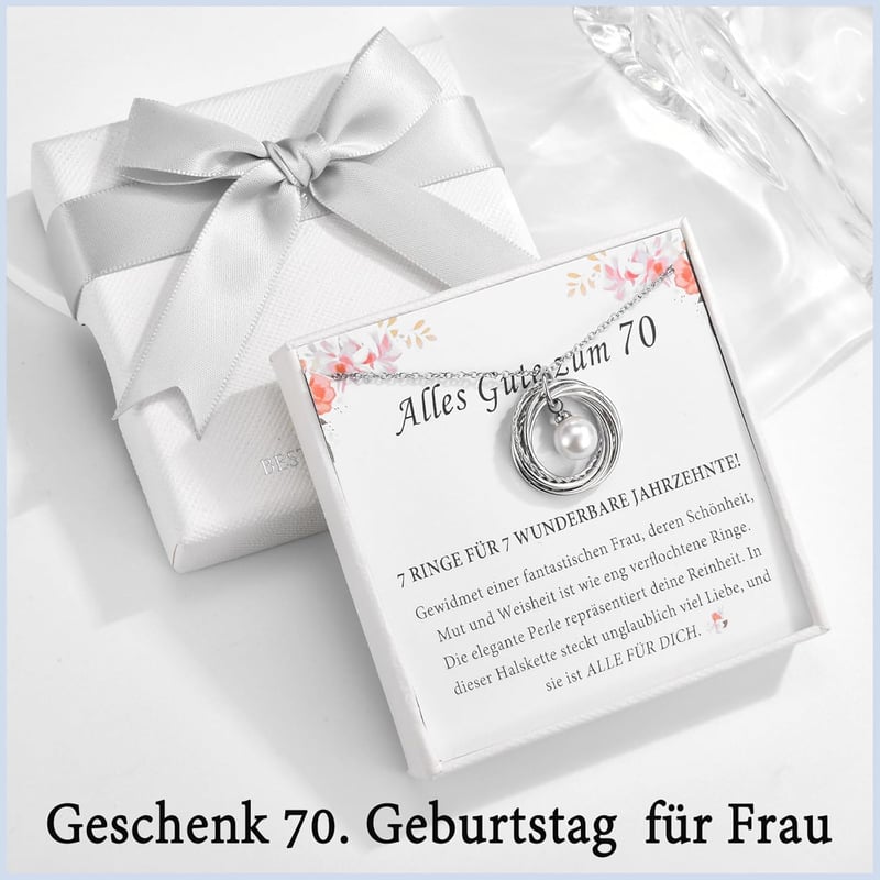 Perlenhalskette zum Geburtstag für Frauen - Geschenk für Mama, Schwester, Freundin
