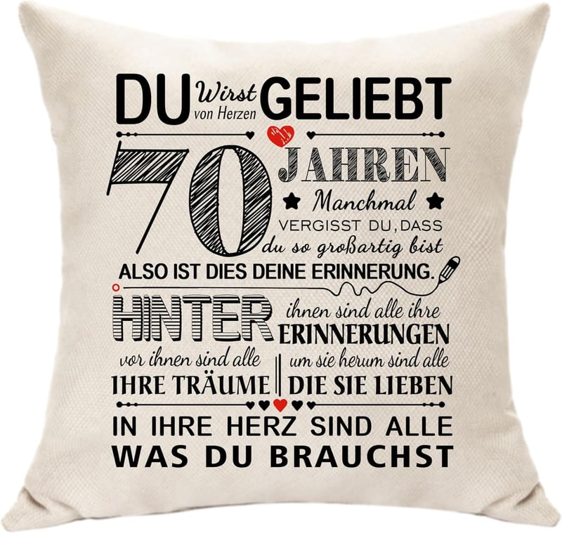 Kissenbezug zur 70. Geburtstagsfeier für Paare und Angehörige