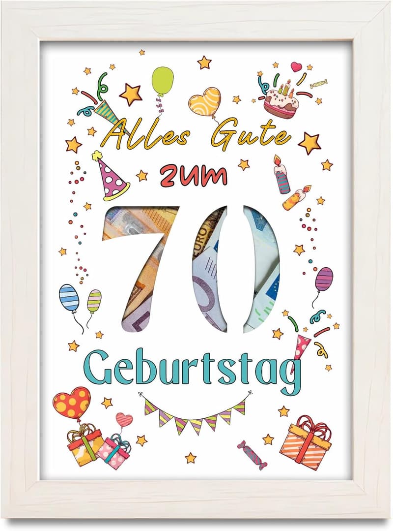 Geldgeschenk zum 70. Geburtstag für Freunde und Familie