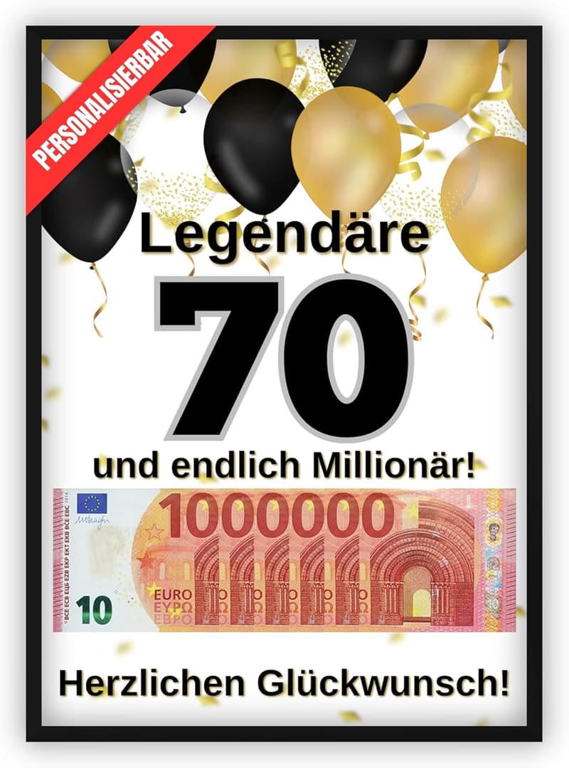 Geldgeschenk zum 70. Geburtstag - Kreative Geschenkidee für Paare